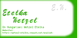 etelka wetzel business card